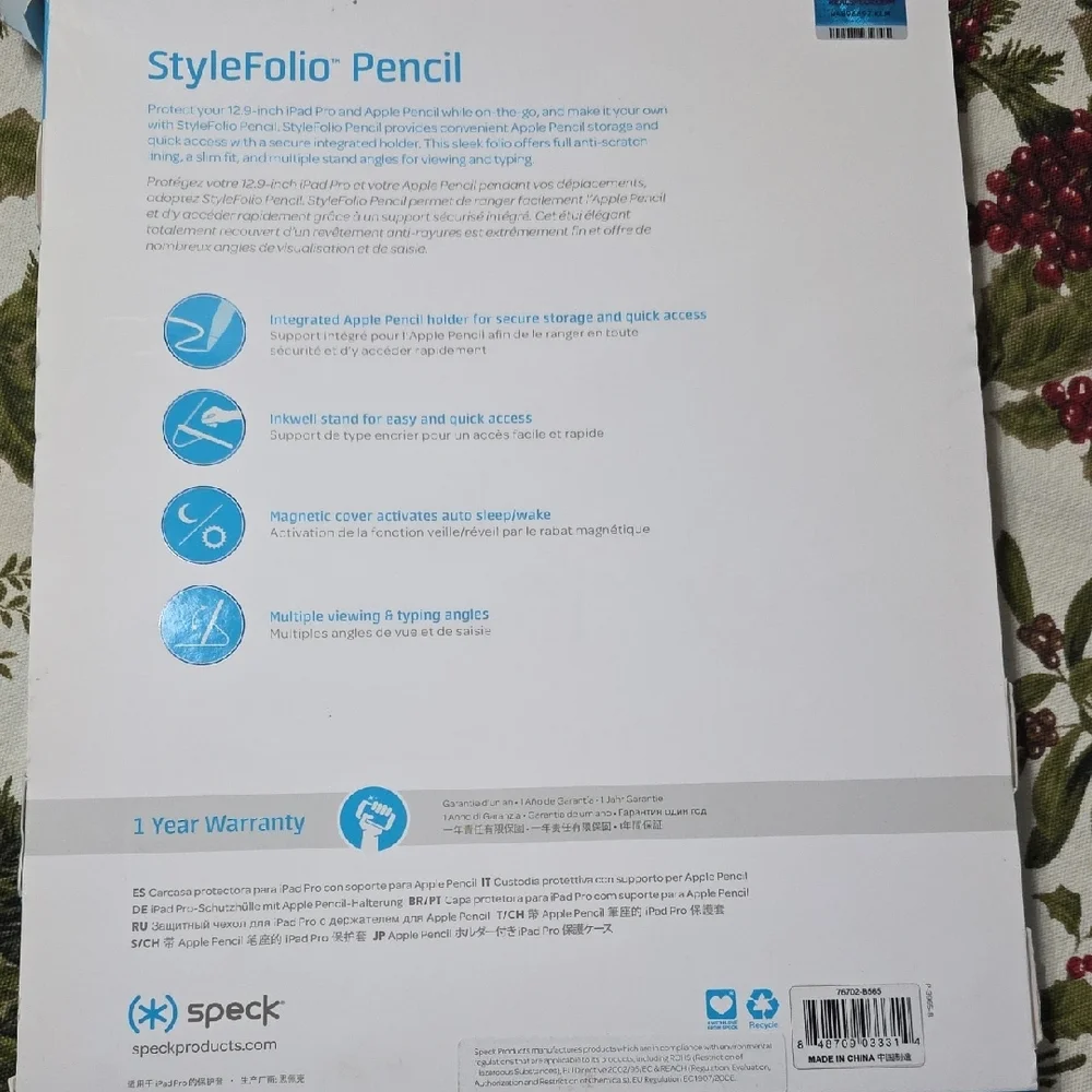 Speck StyleFolio Pencil Case for iPad Pro - Black. Also Carrying Case For Airpod